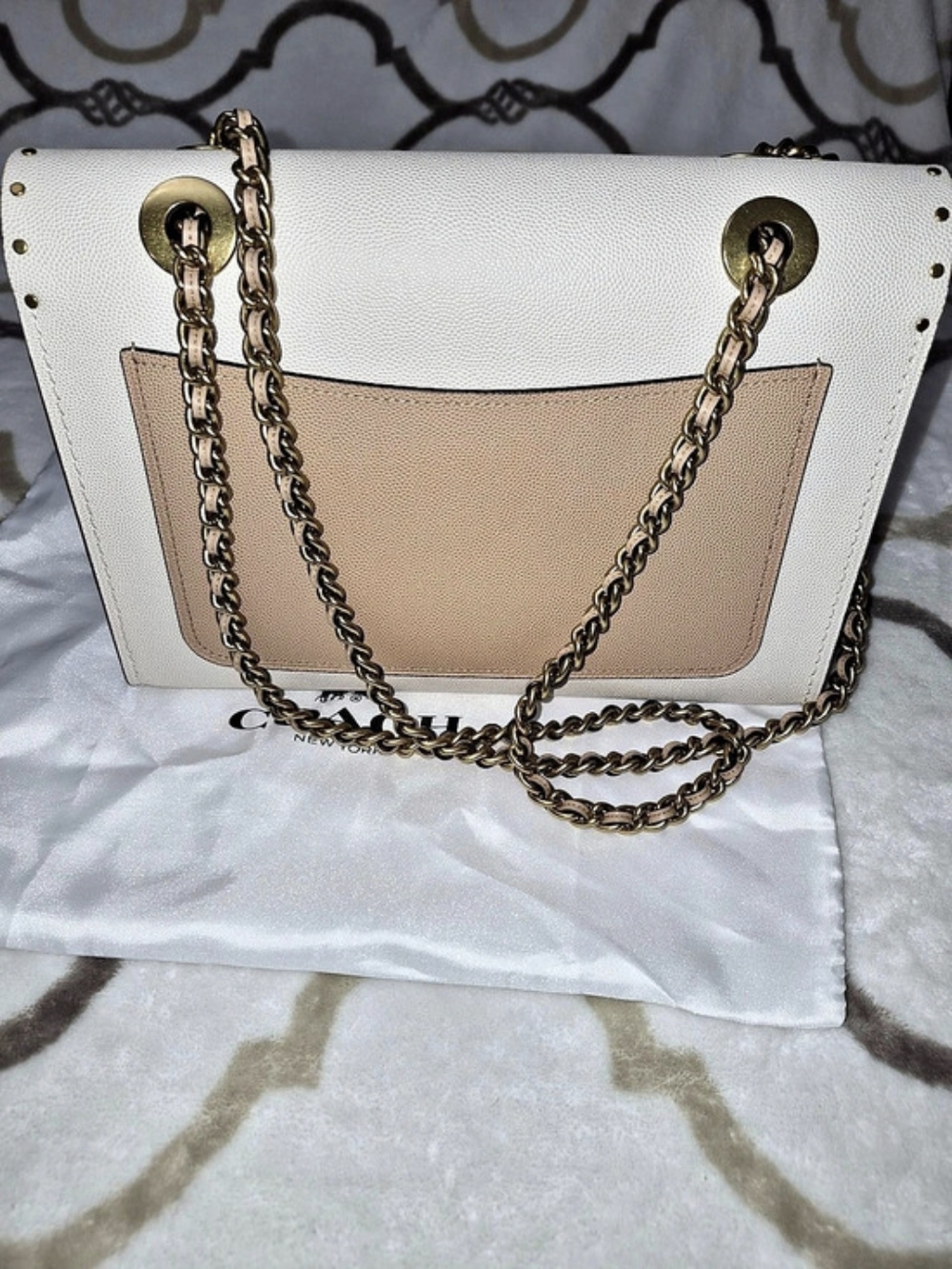 Coach Parker Shoulder Bag White & Tan - Picture 3 of 7